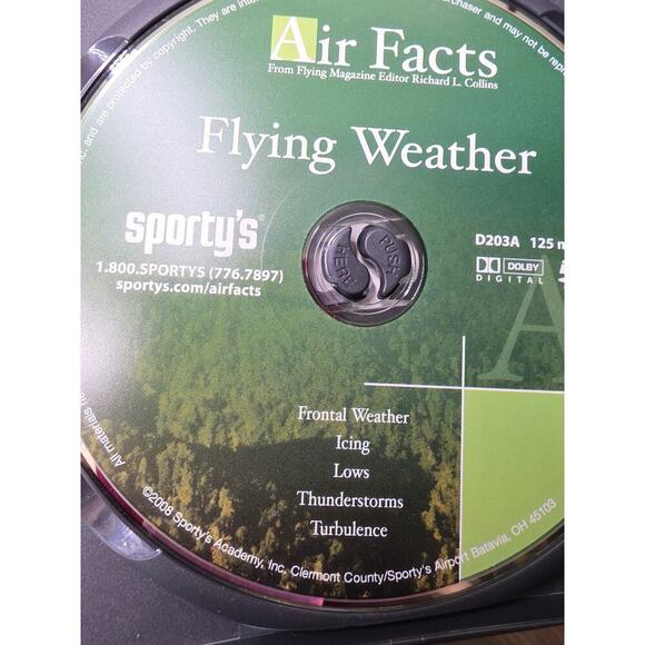 Sporty's Air Facts DVD - Flying Weather - Richard L. Collins VGC - Picture 11 of 11